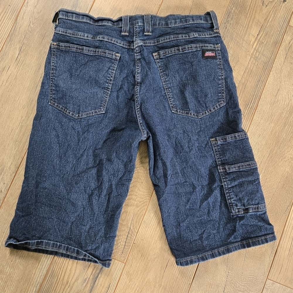 Dickies Blue Denim Jean Mens Size 32 Shorts - Picture 2 of 10